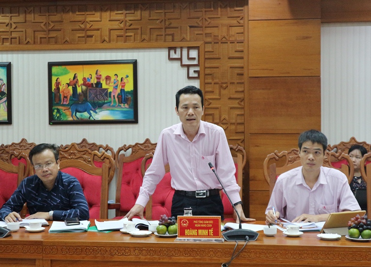 Đoàn khảo sát của Ngân hàng chính sách xã hội làm việc với UBND tỉnh